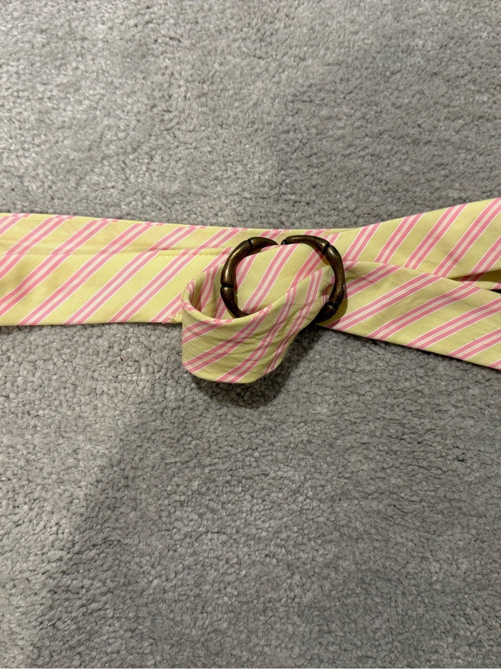 J. Crew Pink and Yellow Striped Fabric belt